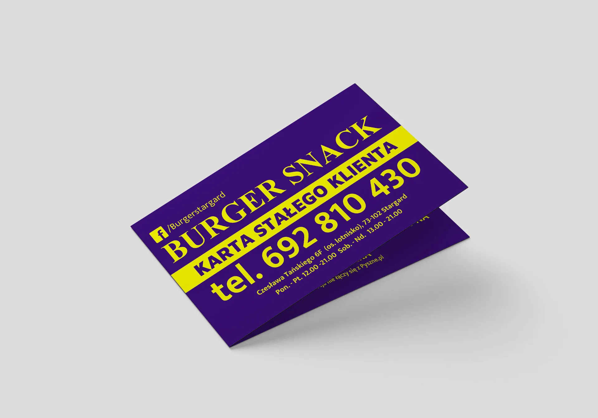 Karta stałego klienta dla Burger Snack