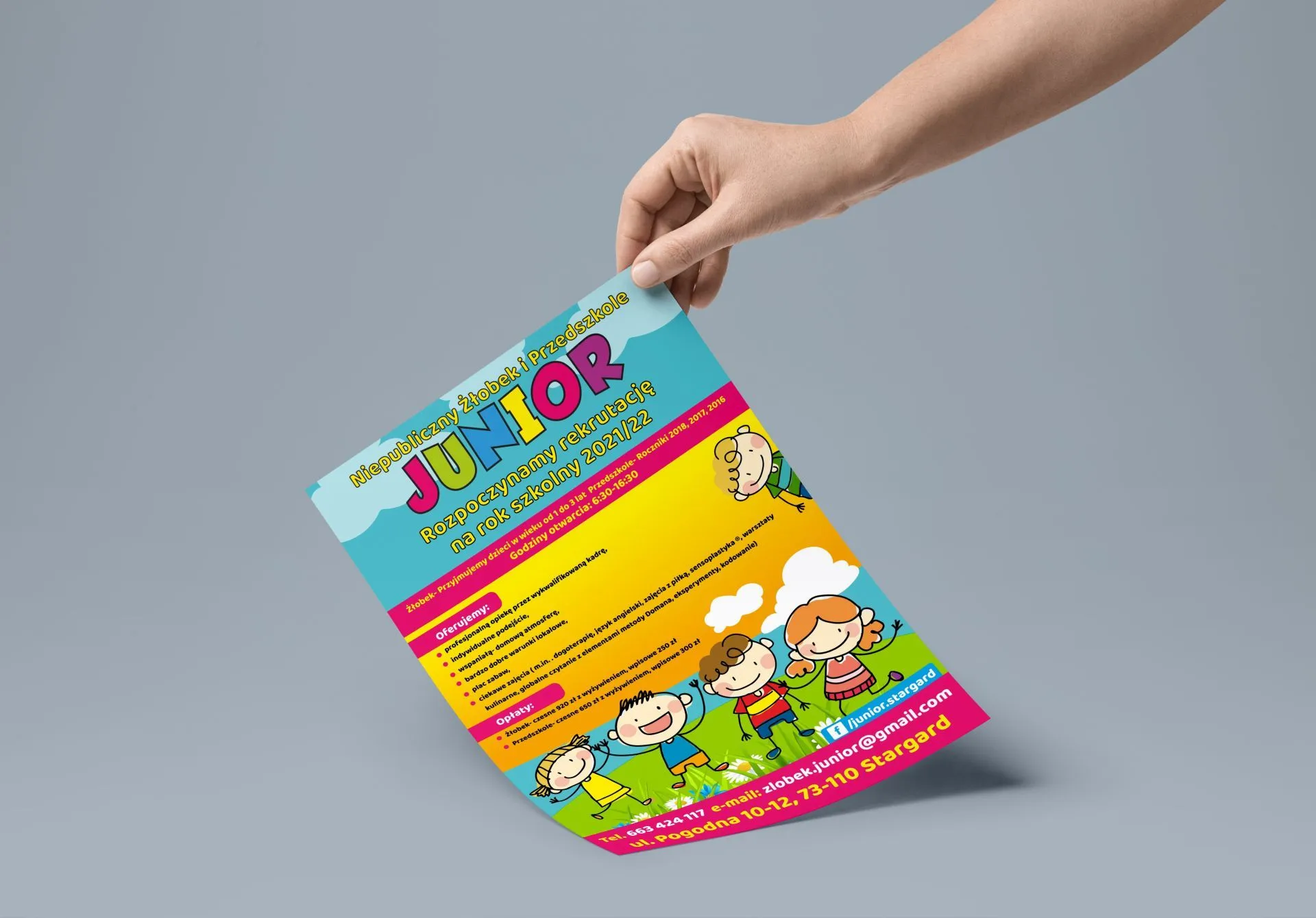Wykonanie Plakatów dla Niepublicznego Żłobka i Przedszkola Junior