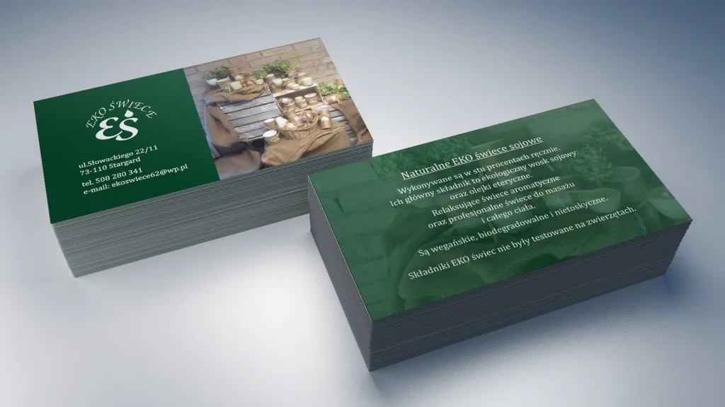 Eko Świece-propozycje projektowe. Wizytówki w świetnych cenach!