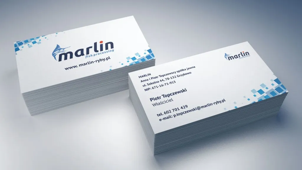 Projekt wizytówek dla firmy Marlin