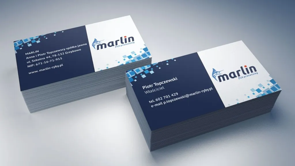 Projekt wizytówek dla firmy Marlin