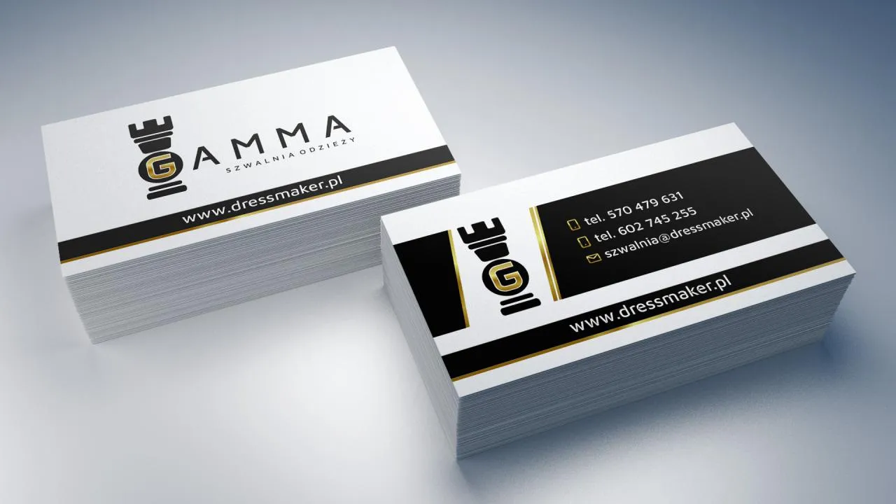 Wizytówki dla Gamma - Szwalnia Odzieży
