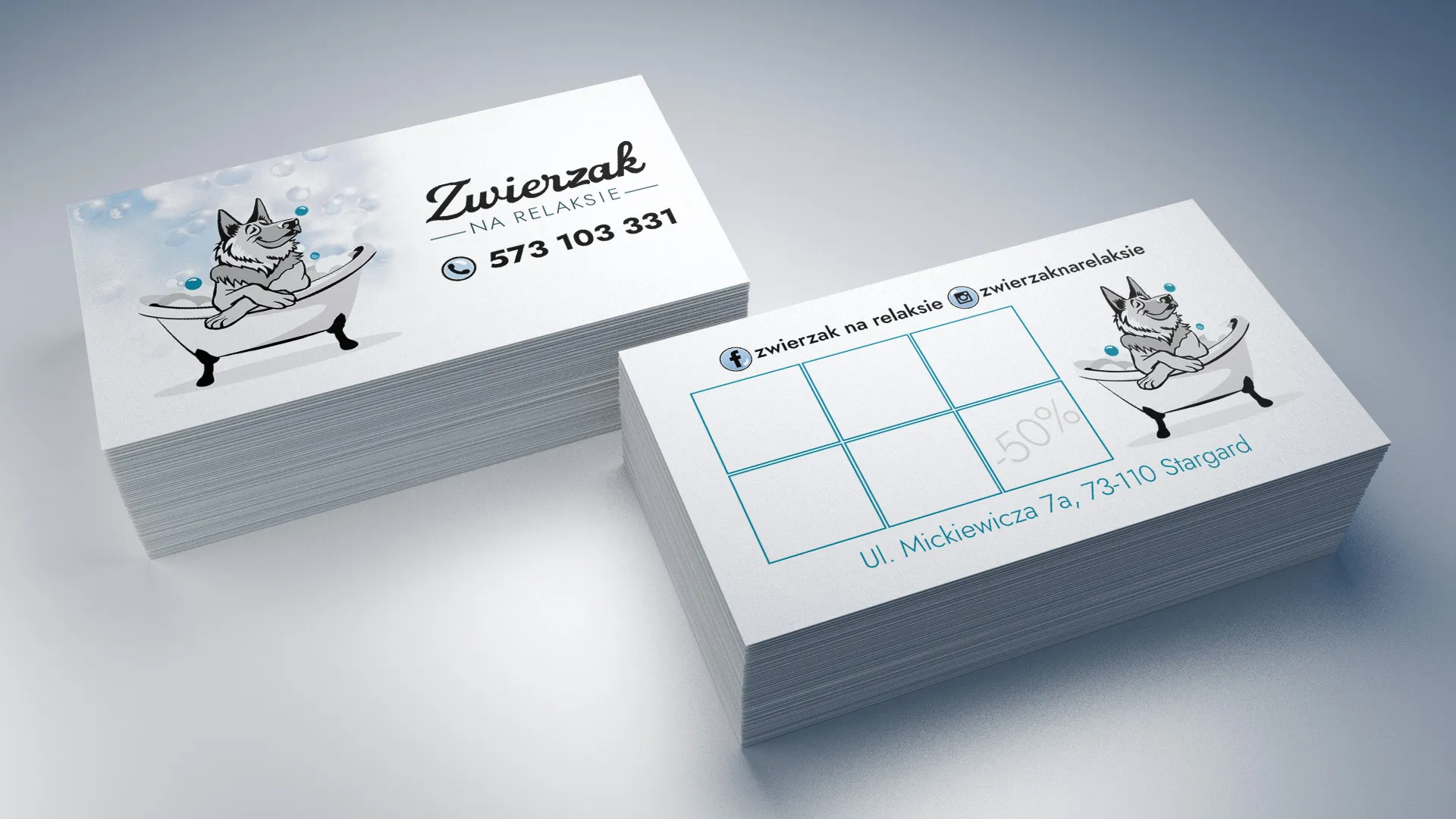 wydruki reklamowe dla Zwierzak na Relaksie