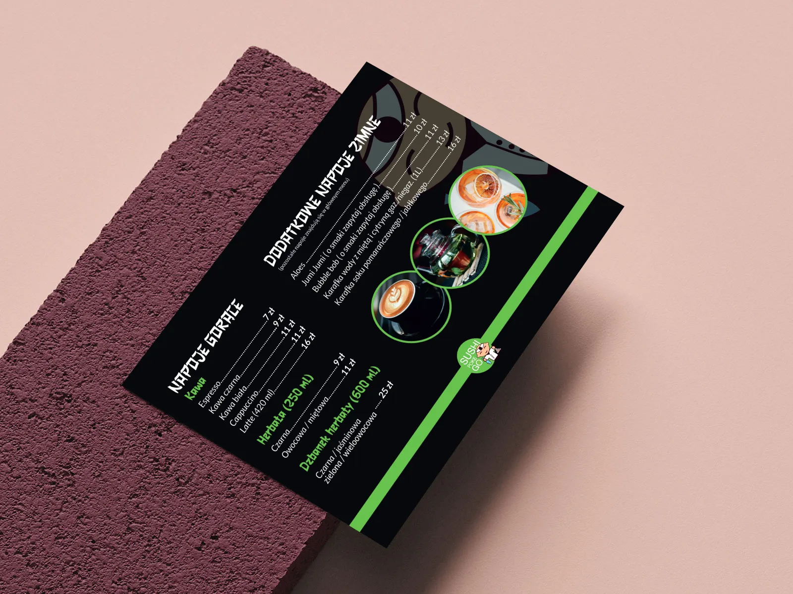 Wykonanie kart menu dla Sushi Poke Go